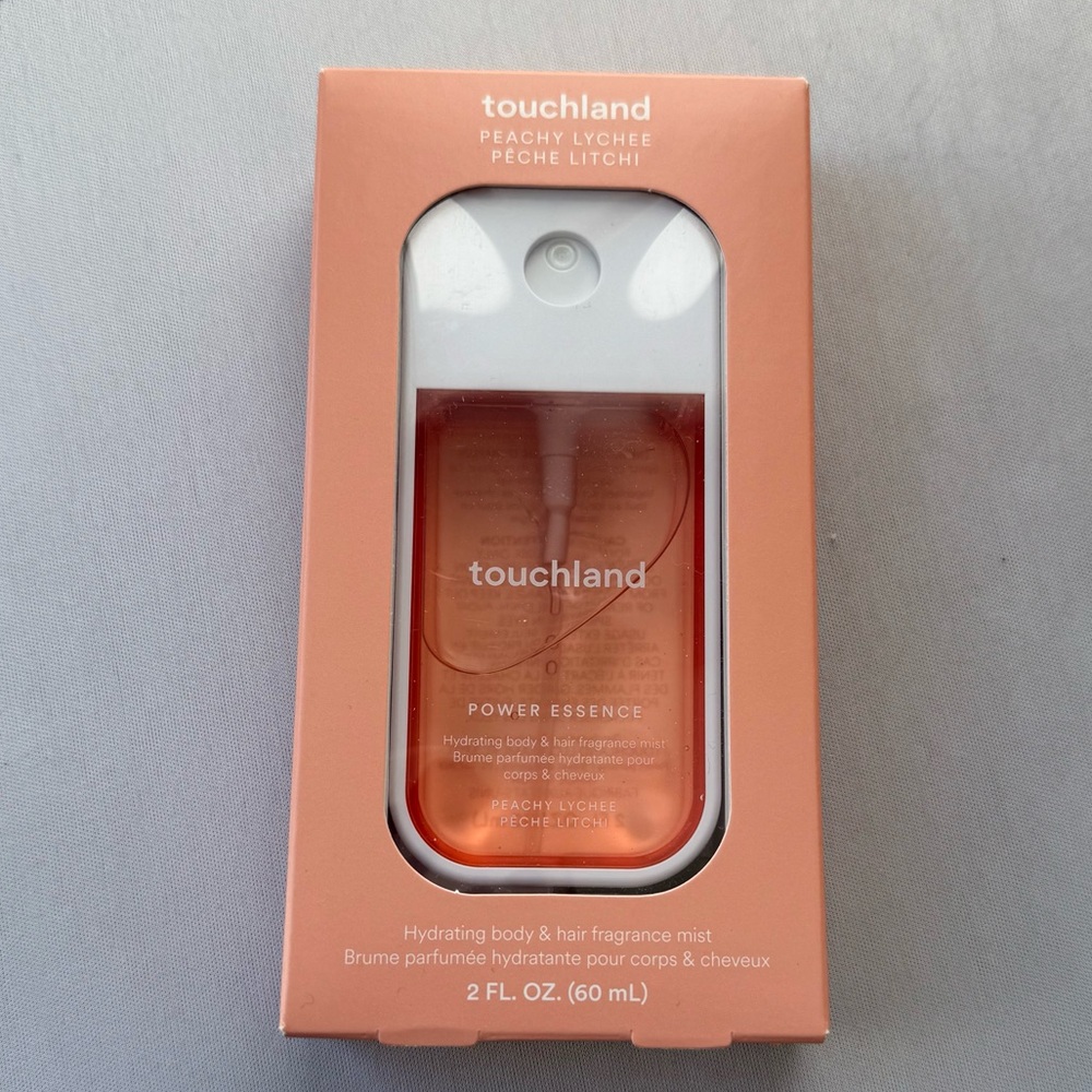 BNWT Touchland Power Essence Hydrating Body Hair Mist Peachy Lychee 2 Fl oz